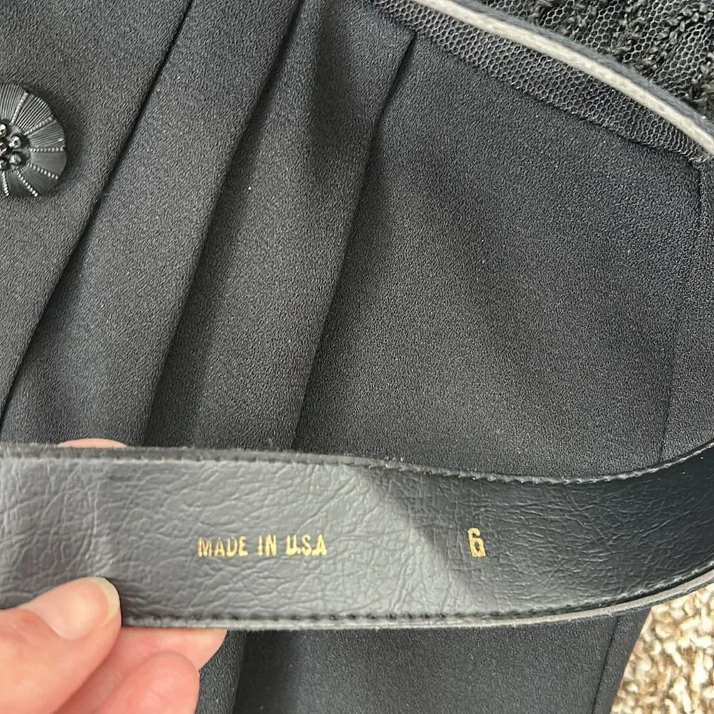 Vintage Kenar Dress Formal Sleeveless Black Maxi Crocheted Dress - Picture 10 of 15